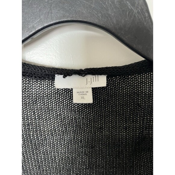 J. Jill Women’s Black Cardigan Open Front Lightweight Linen Blend Size X-Large - Picture 7 of 8